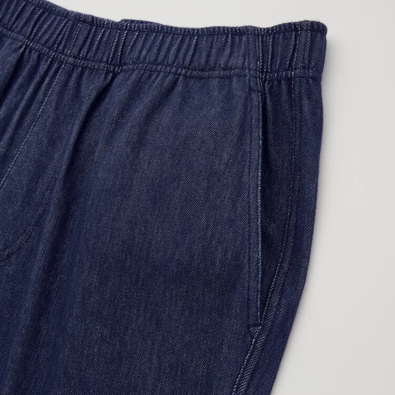 Uniqlo Jersey Relaxed Fit Ankle Length (2021 Season) Pantaloni Blu | TEFQUK945