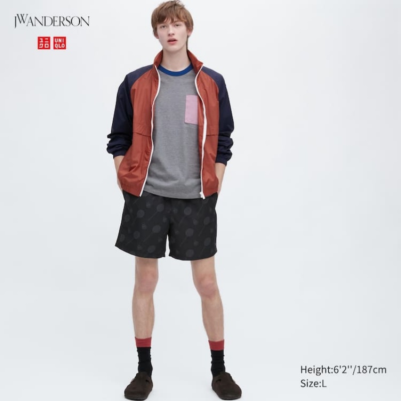 Uniqlo Jw Anderson Badminton Print Active Utility Pantaloncini Nere | RVQYSE208