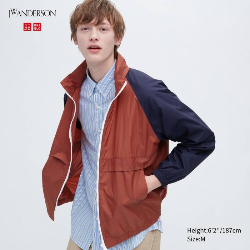 Uniqlo Jw Anderson Colour Block Uv Protection Parka Rosse | KRFPVZ398