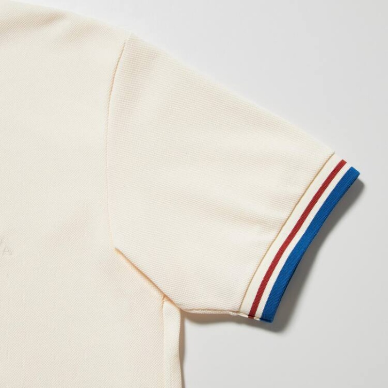 Uniqlo Jw Anderson Dry Piqué Patterned Magliette Polo Bianche | QTHFAZ329