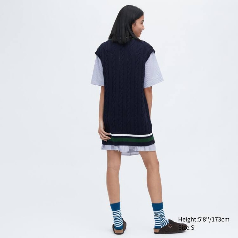 Uniqlo Jw Anderson Long Cricket Maglieria Blu Marino | TJRGDI360