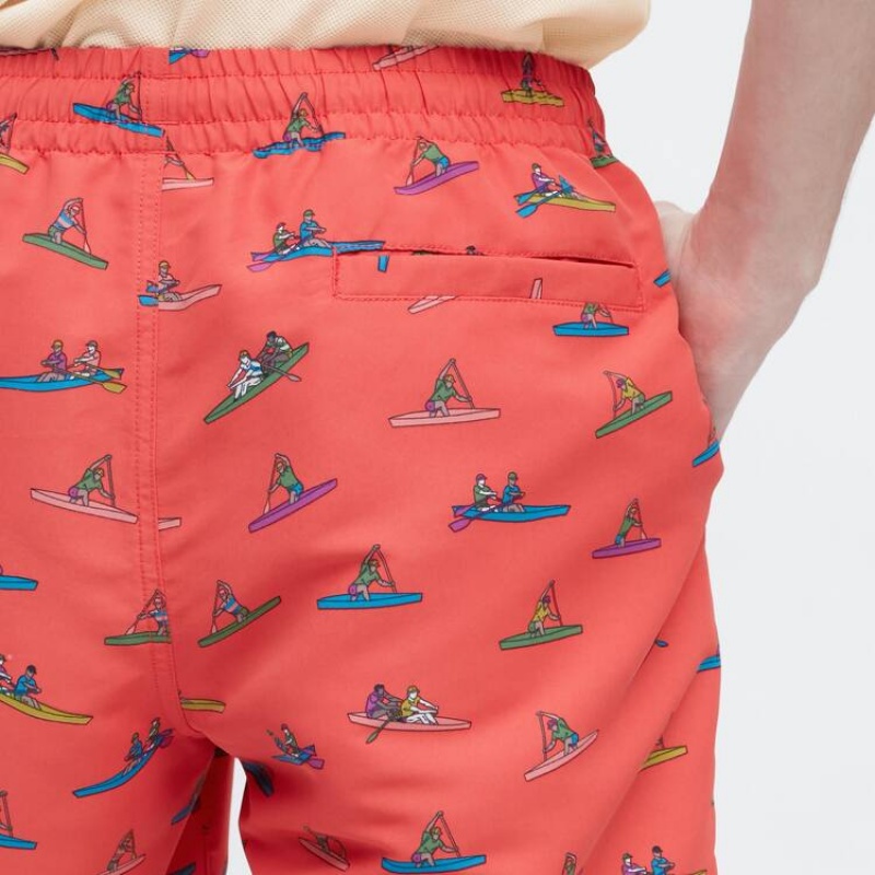 Uniqlo Jw Anderson Rowing Print Active Utility Pantaloncini Rosse | DZWAPX237