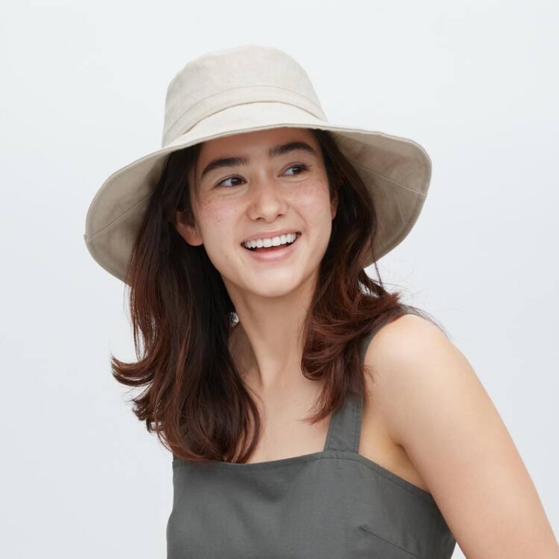 Uniqlo Larghe Brim Cappelli Beige | FWCJKB851