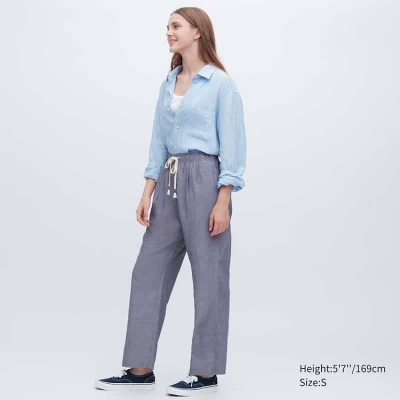 Uniqlo Linen Blend Easy Loungewear Grigie | FVNOHM034