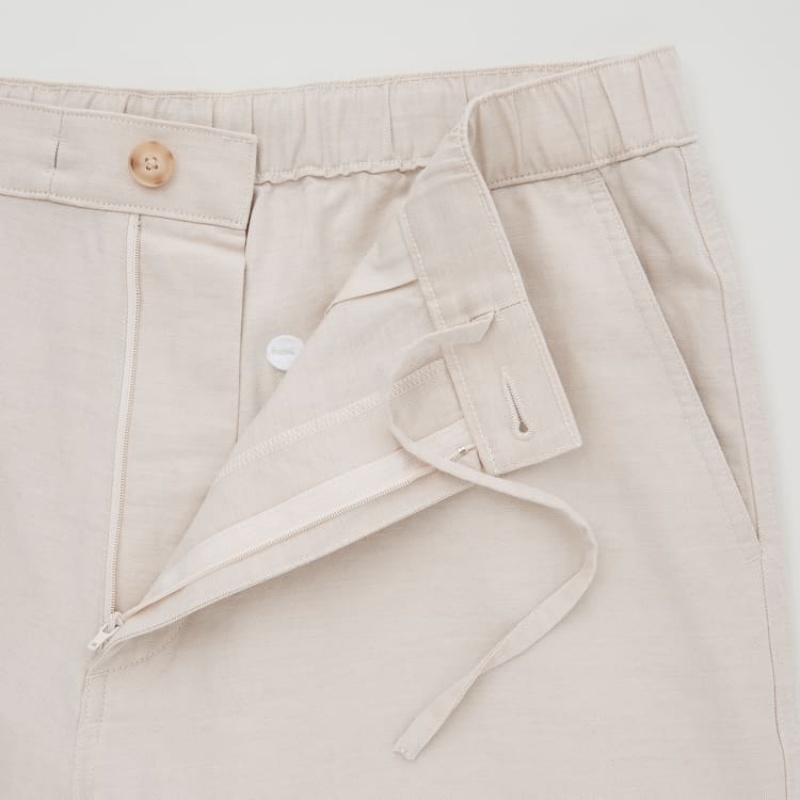 Uniqlo Linen Blend Pantaloncini Beige | HYSCNA481