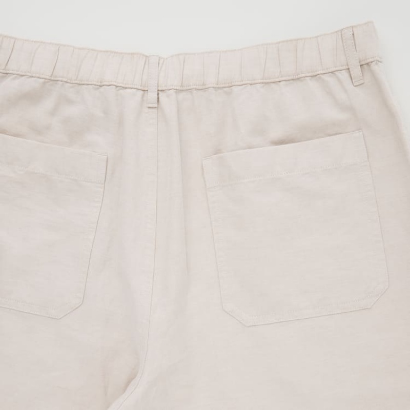 Uniqlo Linen Blend Pantaloncini Beige | HYSCNA481