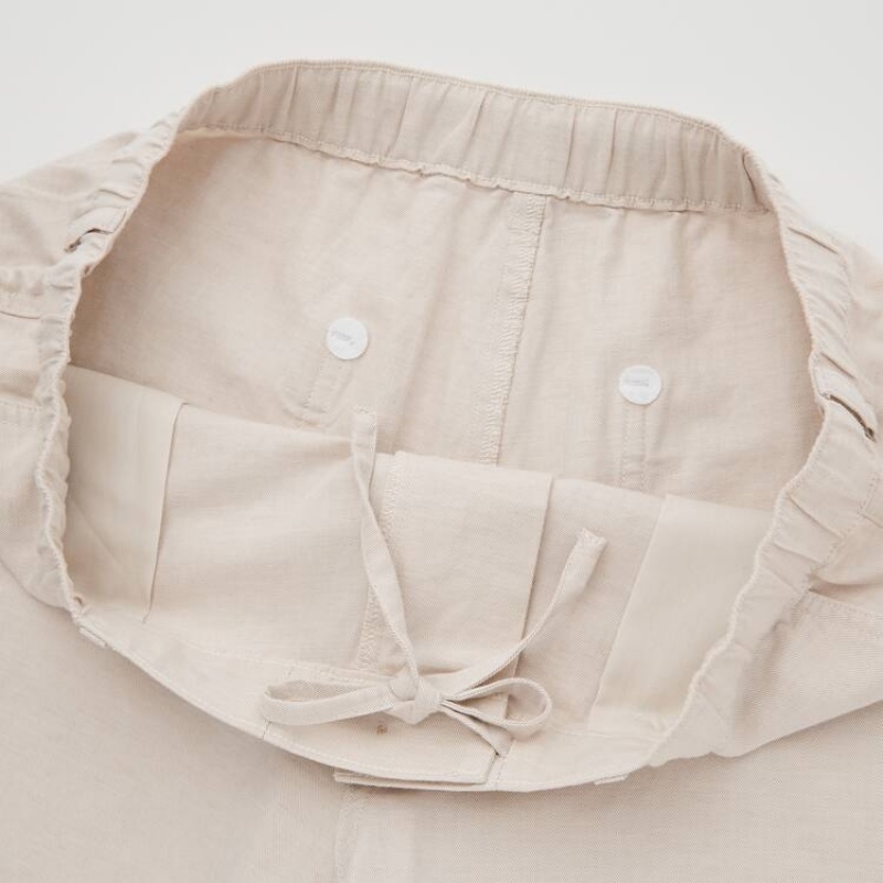 Uniqlo Linen Blend Pantaloncini Beige | HYSCNA481