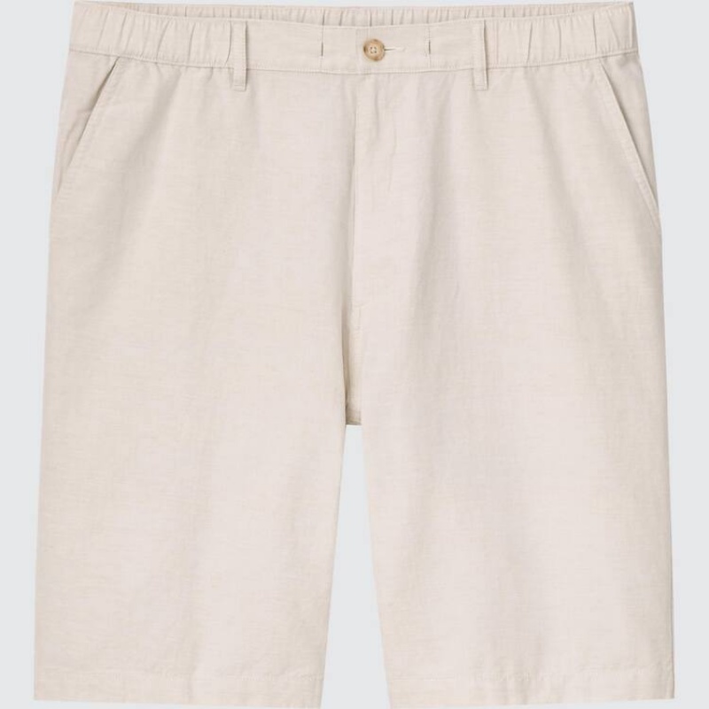 Uniqlo Linen Blend Pantaloncini Beige | HYSCNA481