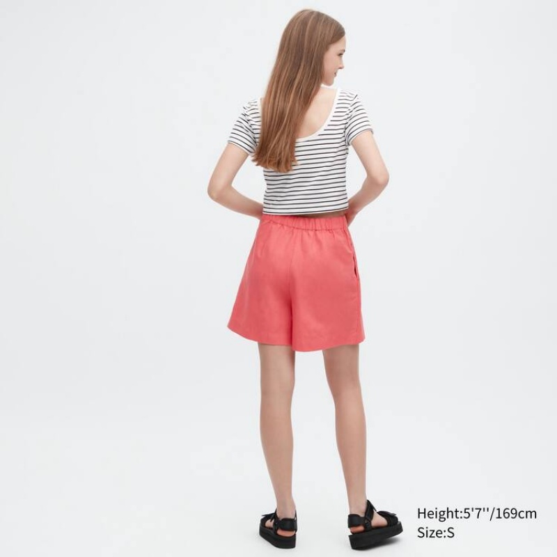 Uniqlo Linen Blend Skort Gonne Rosa | AKBTYI819