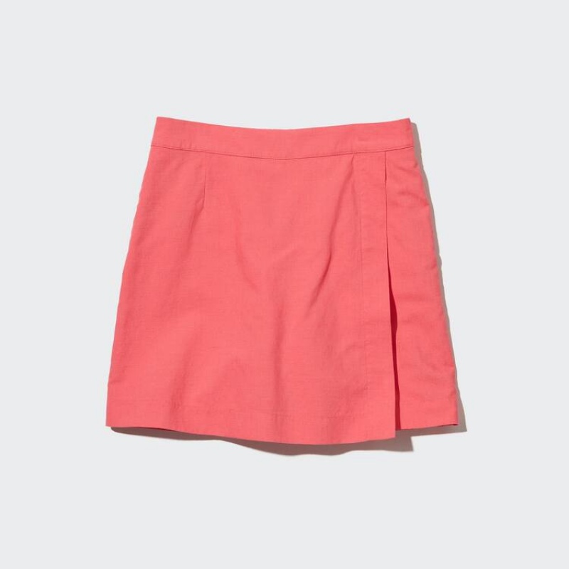 Uniqlo Linen Blend Skort Gonne Rosa | AKBTYI819