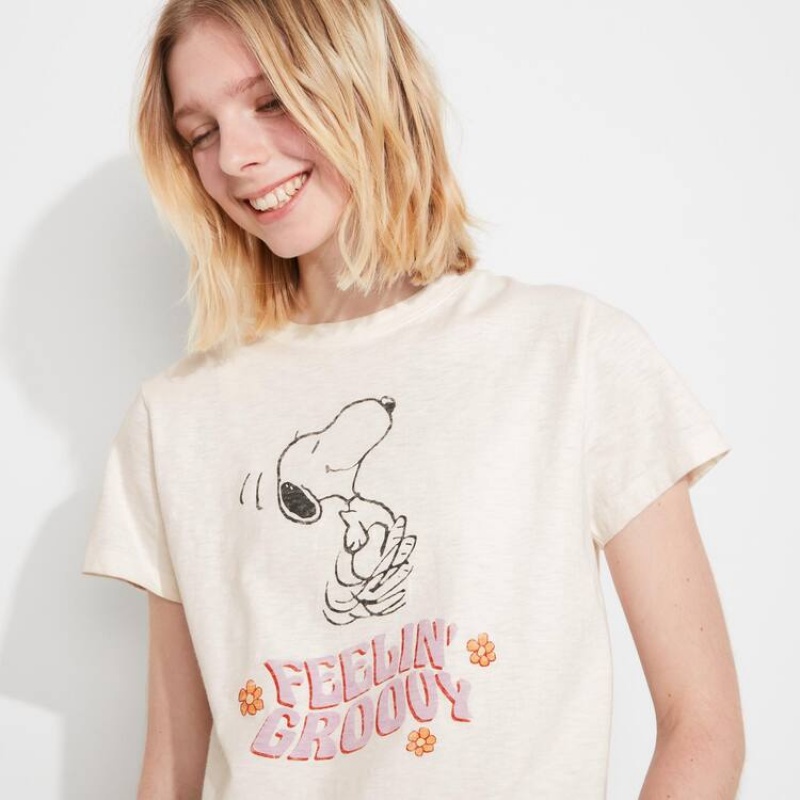 Uniqlo Love Sunshine & Peanuts Ut Grafica Magliette Bianche | HZIAEF386