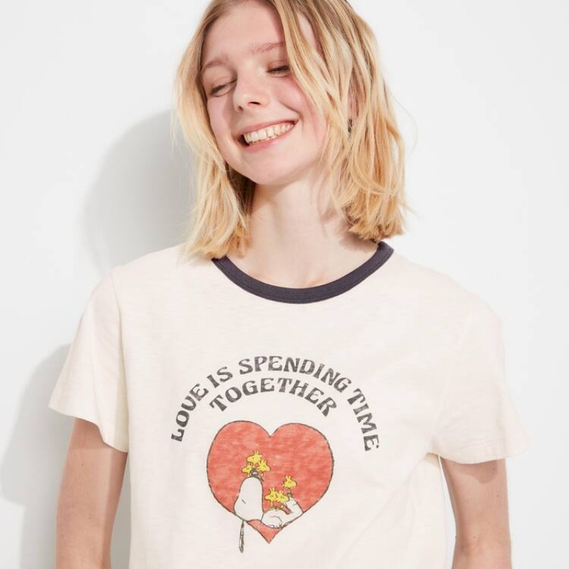 Uniqlo Love Sunshine & Peanuts Ut Grafica Magliette Bianche | STHFWI348