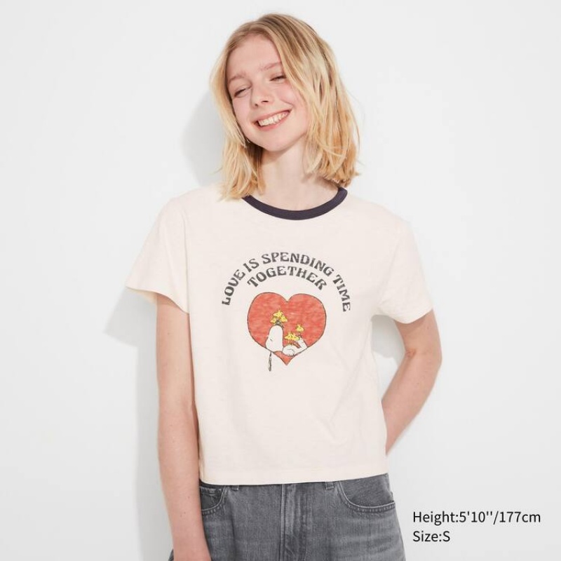 Uniqlo Love Sunshine & Peanuts Ut Grafica Magliette Bianche | STHFWI348