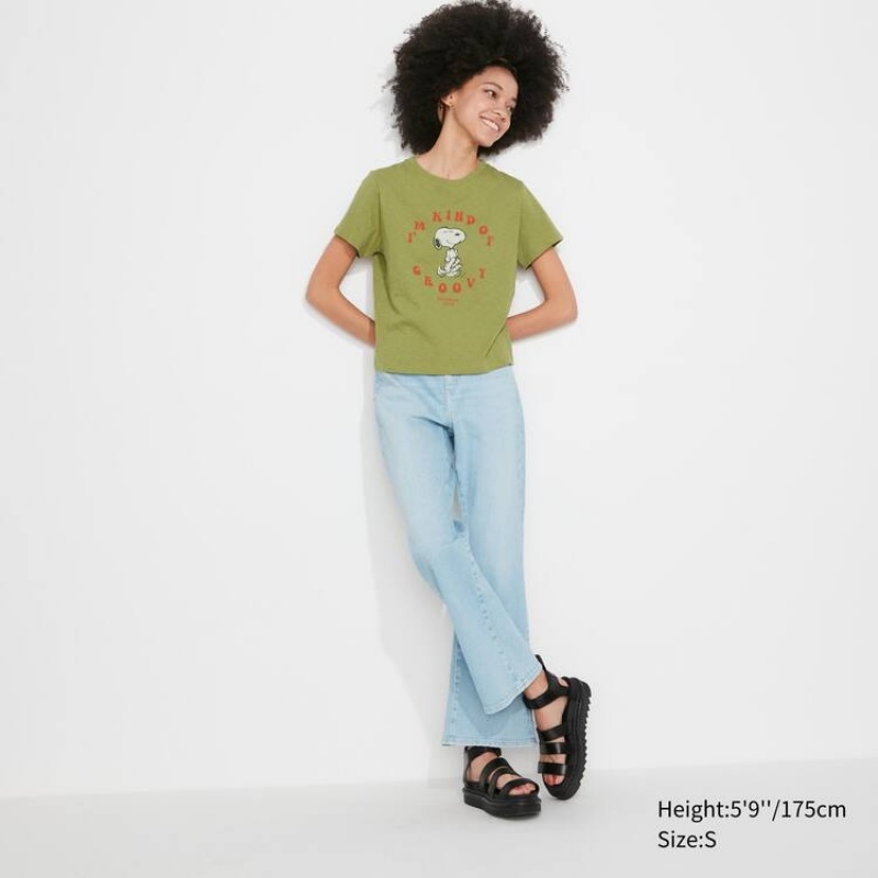 Uniqlo Love Sunshine & Peanuts Ut Grafica Magliette Verdi | VHEUTA304