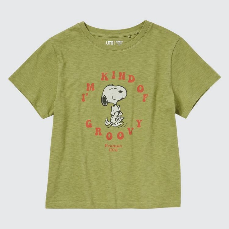 Uniqlo Love Sunshine & Peanuts Ut Grafica Magliette Verdi | VHEUTA304