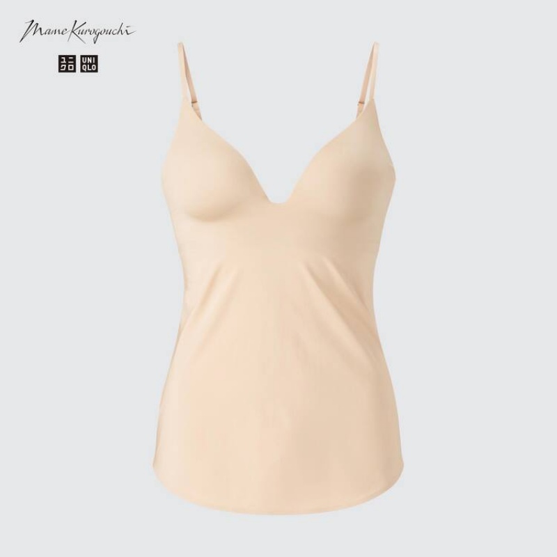 Uniqlo Mame Kurogouchi Airism Plunge Camisole Top Beige | AZMXLF521