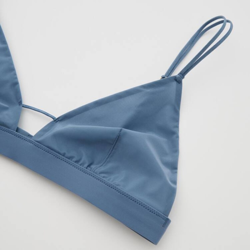 Uniqlo Mame Kurogouchi Sheer Triangle Wireless Reggiseni Blu | CREHLX764