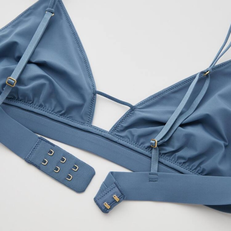 Uniqlo Mame Kurogouchi Sheer Triangle Wireless Reggiseni Blu | CREHLX764