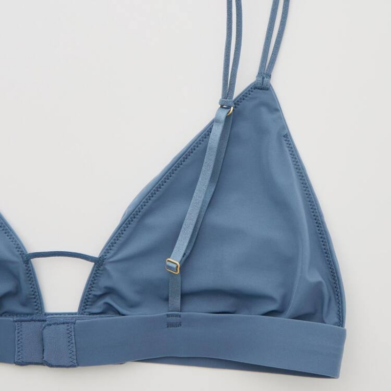 Uniqlo Mame Kurogouchi Sheer Triangle Wireless Reggiseni Blu | CREHLX764