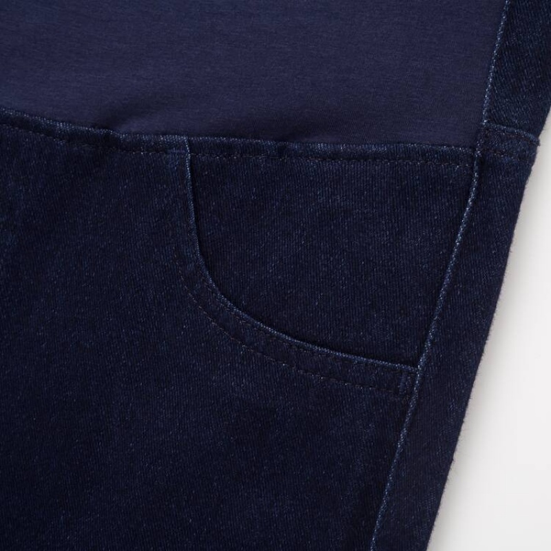 Uniqlo Maternity Long Denim (2020 Season) Leggings Blu Marino | MSZBYK670