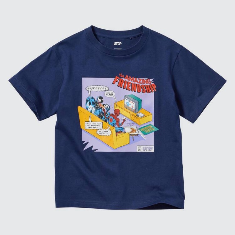 Uniqlo Mfa Utgp2023 Grafica Magliette Ragazza Blu Marino | NYGTFV537