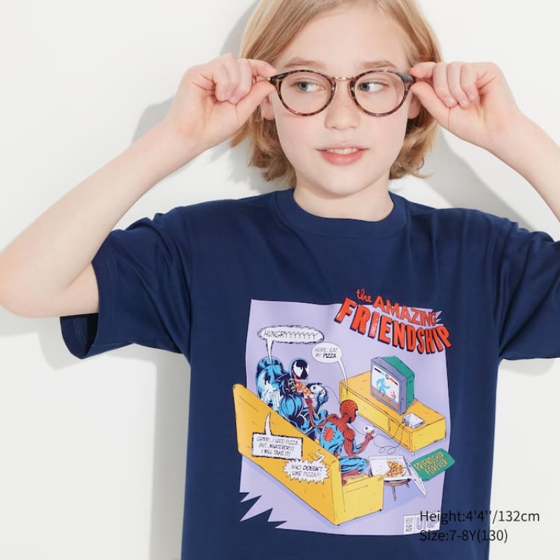 Uniqlo Mfa Utgp2023 Grafica Magliette Ragazza Blu Marino | NYGTFV537