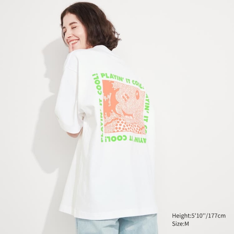 Uniqlo Mickey X Keith Haring Ut Grafica Magliette Bianche | UBNKHS916