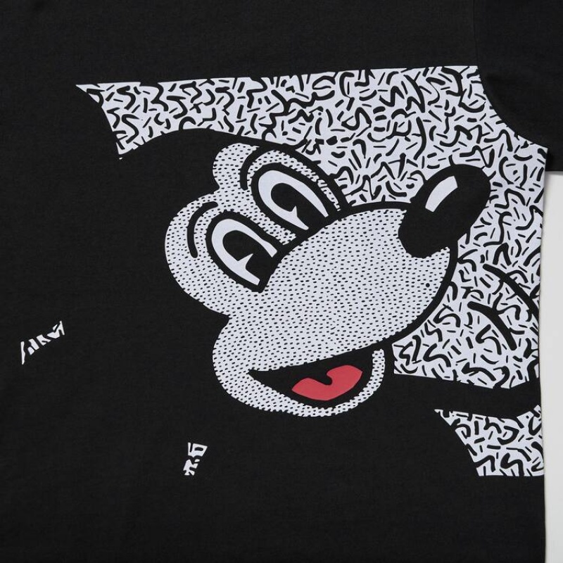 Uniqlo Mickey X Keith Haring Ut Grafica Magliette Nere | NVIHFL864