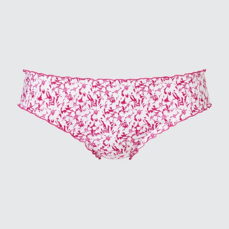 Uniqlo Mid Rise Flower Print Frill Biancheria Intima Rosa | SJPFQR659