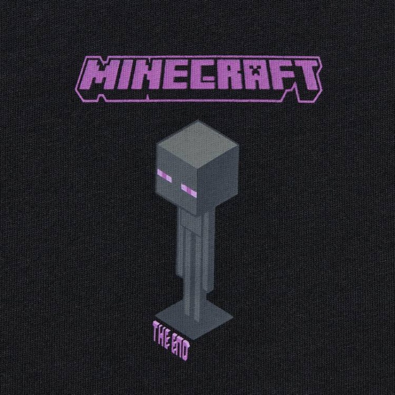 Uniqlo Minecraft Ut Grafica Magliette Ragazza Nere | QFTOWX701