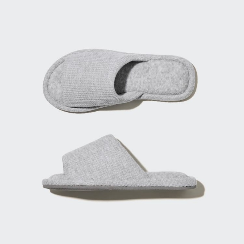 Uniqlo Open Punta Waffle Pantofole Grigie | MFLBHY264