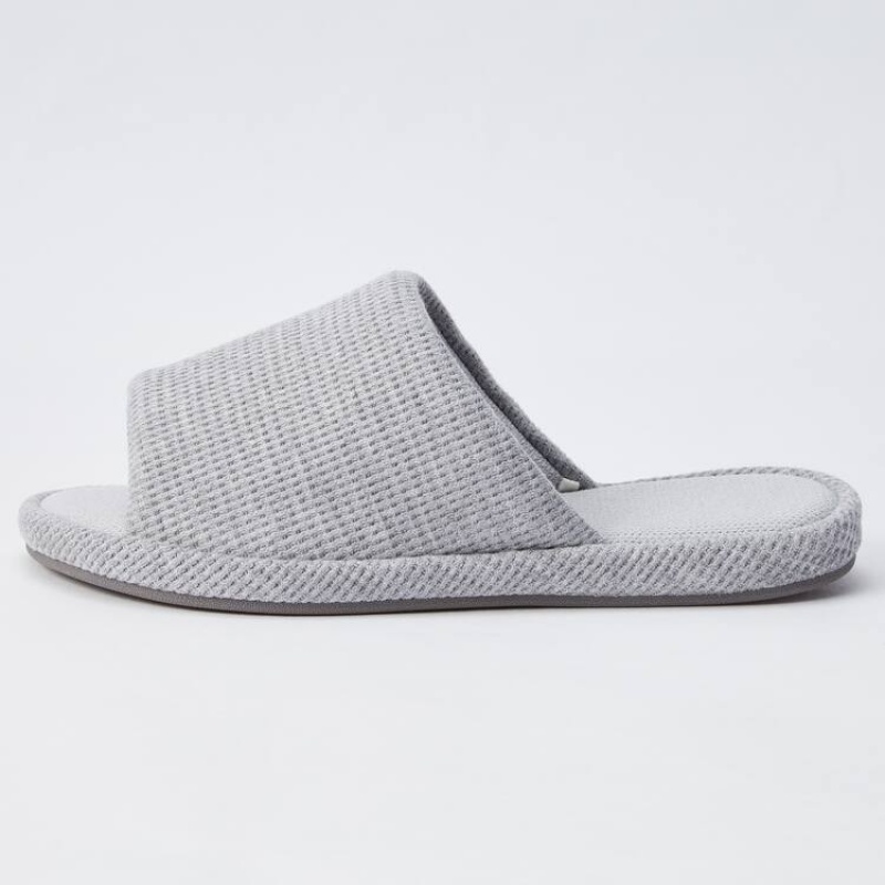 Uniqlo Open Punta Waffle Pantofole Grigie | KMRQIH682