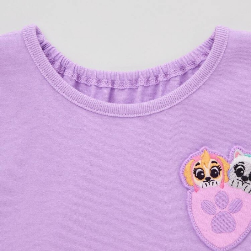 Uniqlo Paw Patrol Ut Grafica Magliette Neonato Viola | GZKCLO258