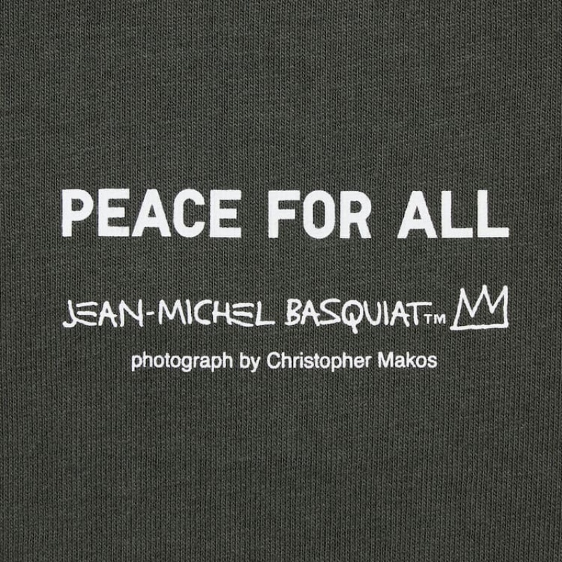 Uniqlo Peace For All Ut Grafica (Jean-michel Basquiat And Christopher Makos) Magliette Grigie Scuro | MNBXFG786