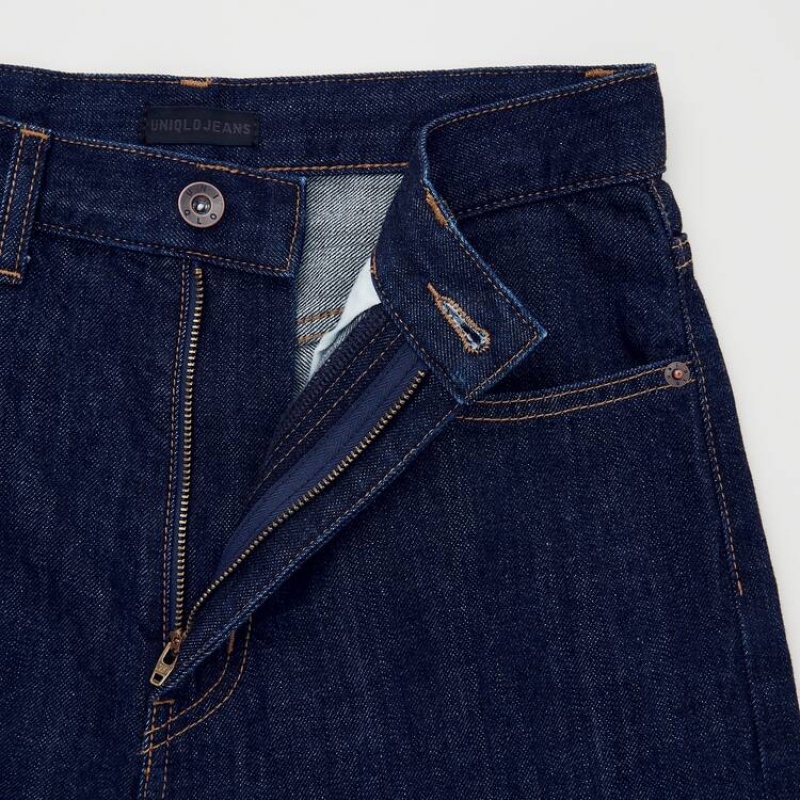 Uniqlo Peg High Rise Ankle Length (Long) (2021 Season) Jeans Blu Marino | FDTBXZ596