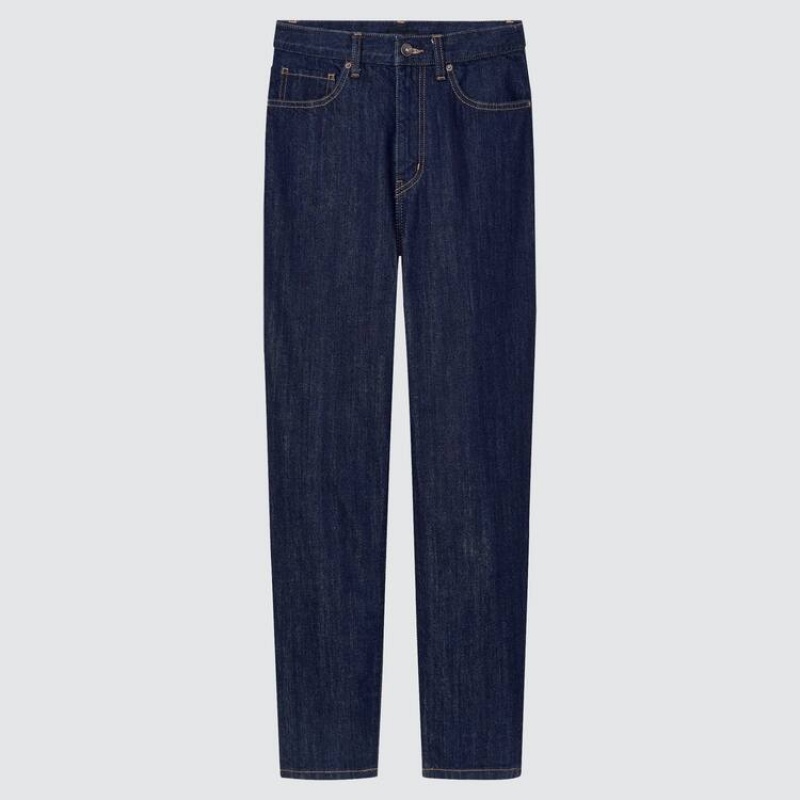 Uniqlo Peg High Rise Ankle Length (Long) (2021 Season) Jeans Blu Marino | FDTBXZ596