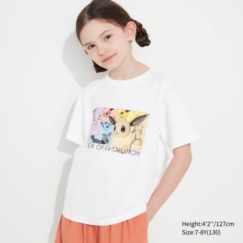 Uniqlo Pokemon Ut Grafica Magliette Ragazza Bianche | GMBTVP091