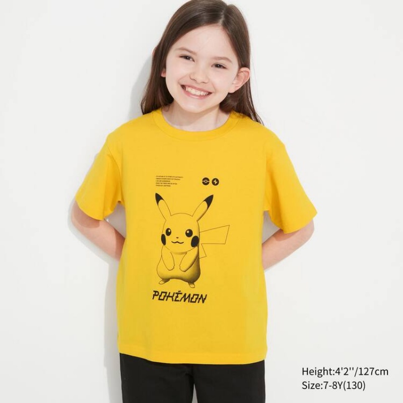 Uniqlo Pokemon Ut Grafica Magliette Ragazza Gialle | XOIPBM087