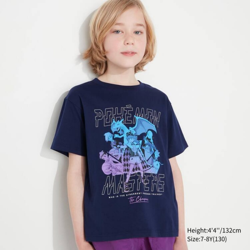 Uniqlo Pokemon Ut Grafica Magliette Ragazza Blu Marino | DAYQKT964