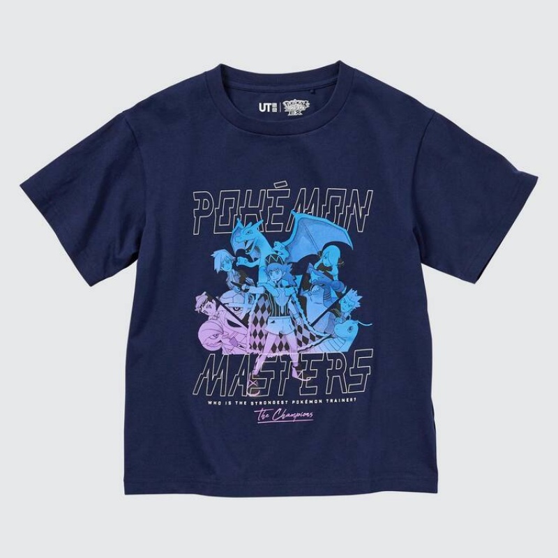 Uniqlo Pokemon Ut Grafica Magliette Ragazza Blu Marino | DAYQKT964