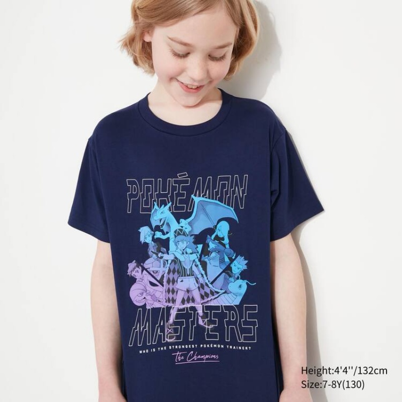 Uniqlo Pokemon Ut Grafica Magliette Ragazza Blu Marino | DAYQKT964