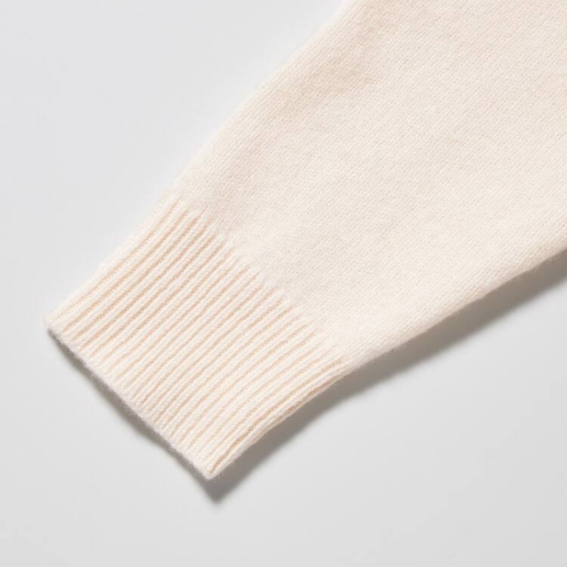 Uniqlo Premium Lambswool Turtleneck Jumpers Bianche | RQJAIY219