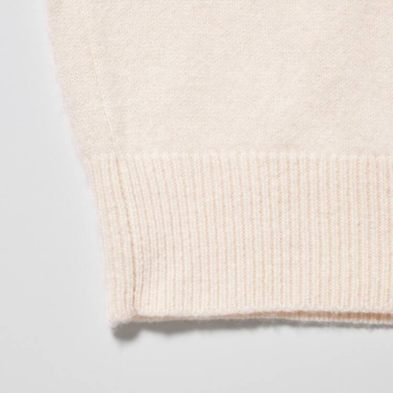 Uniqlo Premium Lambswool Turtleneck Jumpers Bianche | RQJAIY219