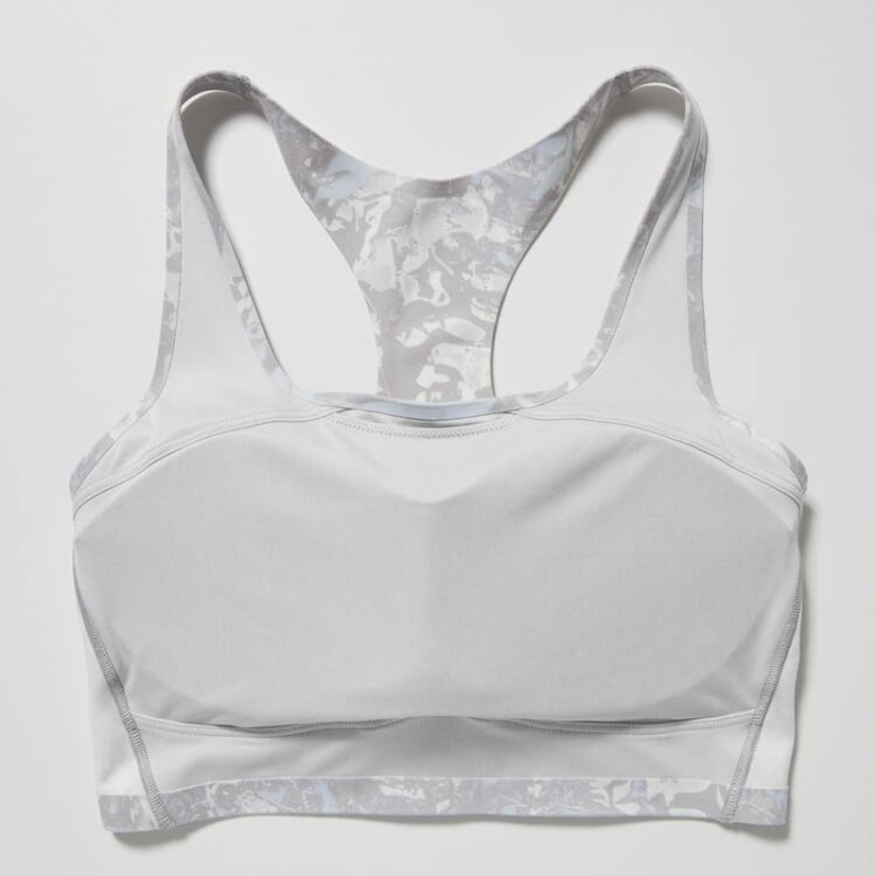 Uniqlo Printed Square Neck Active Wireless Reggiseni Grigie | OEDHRC508