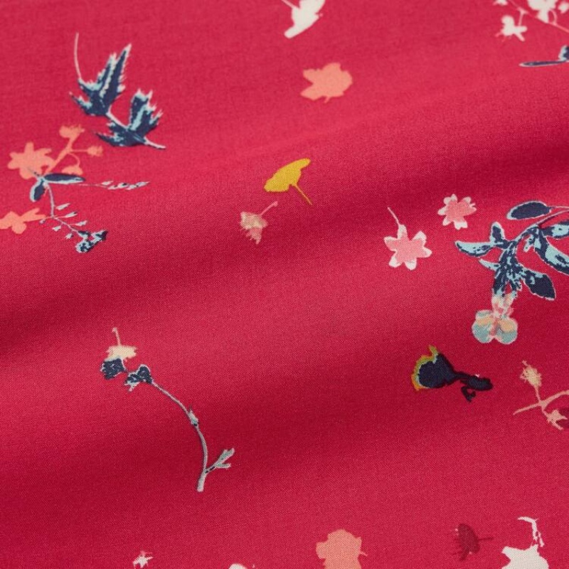 Uniqlo Printed V Neck Flared Long Sleeved Vestito Rosse | JTGWMK359