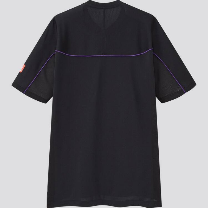 Uniqlo Roger Federer Dry-ex Us 2021 (2021 Season) Magliette Polo Nere | XJZNVW234