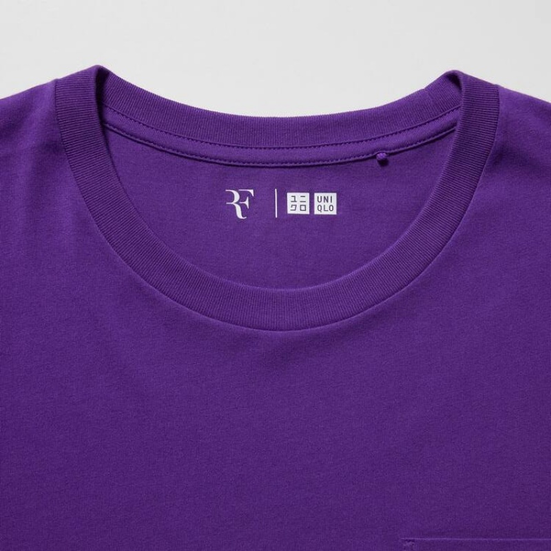 Uniqlo Roger Federer Rf Grafica Magliette Viola | DQVHWF870