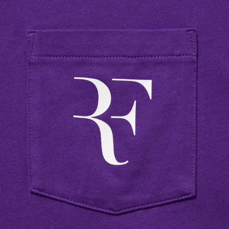 Uniqlo Roger Federer Rf Grafica Magliette Viola | DQVHWF870