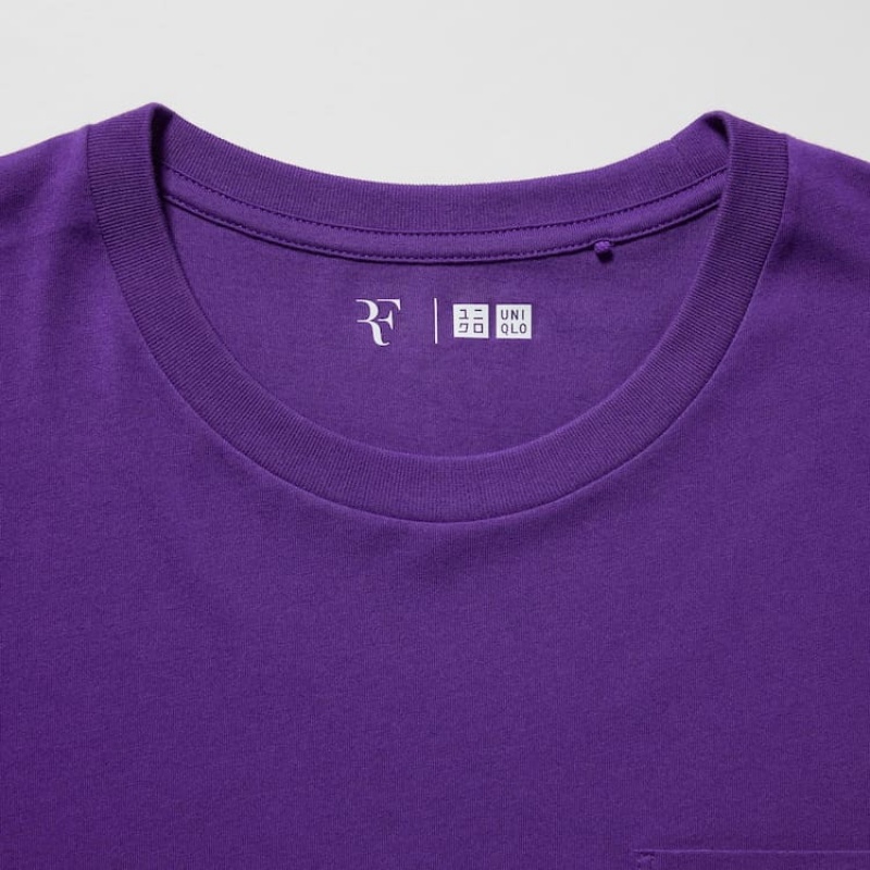 Uniqlo Roger Federer Rf Grafica Magliette Viola | VUFYEH761