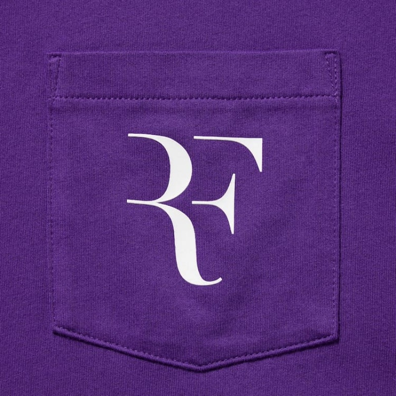 Uniqlo Roger Federer Rf Grafica Magliette Viola | VUFYEH761